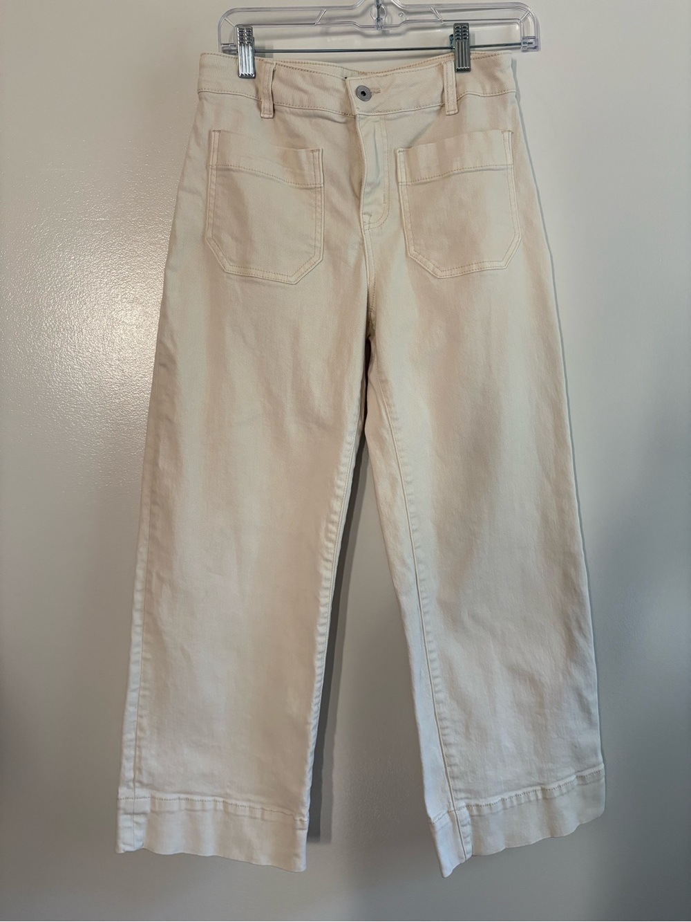 Sanctuary The Marine Crop Wide Leg Jeans Cream Off White Women’s Size 26
